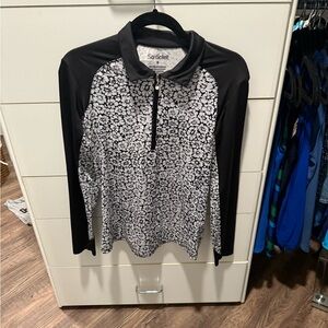 Sansoleil Black and White Floral Top